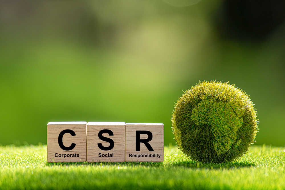 Csr,(coporate,Social,Responsibility).,Words,Csr,On,A,Woodblock,And